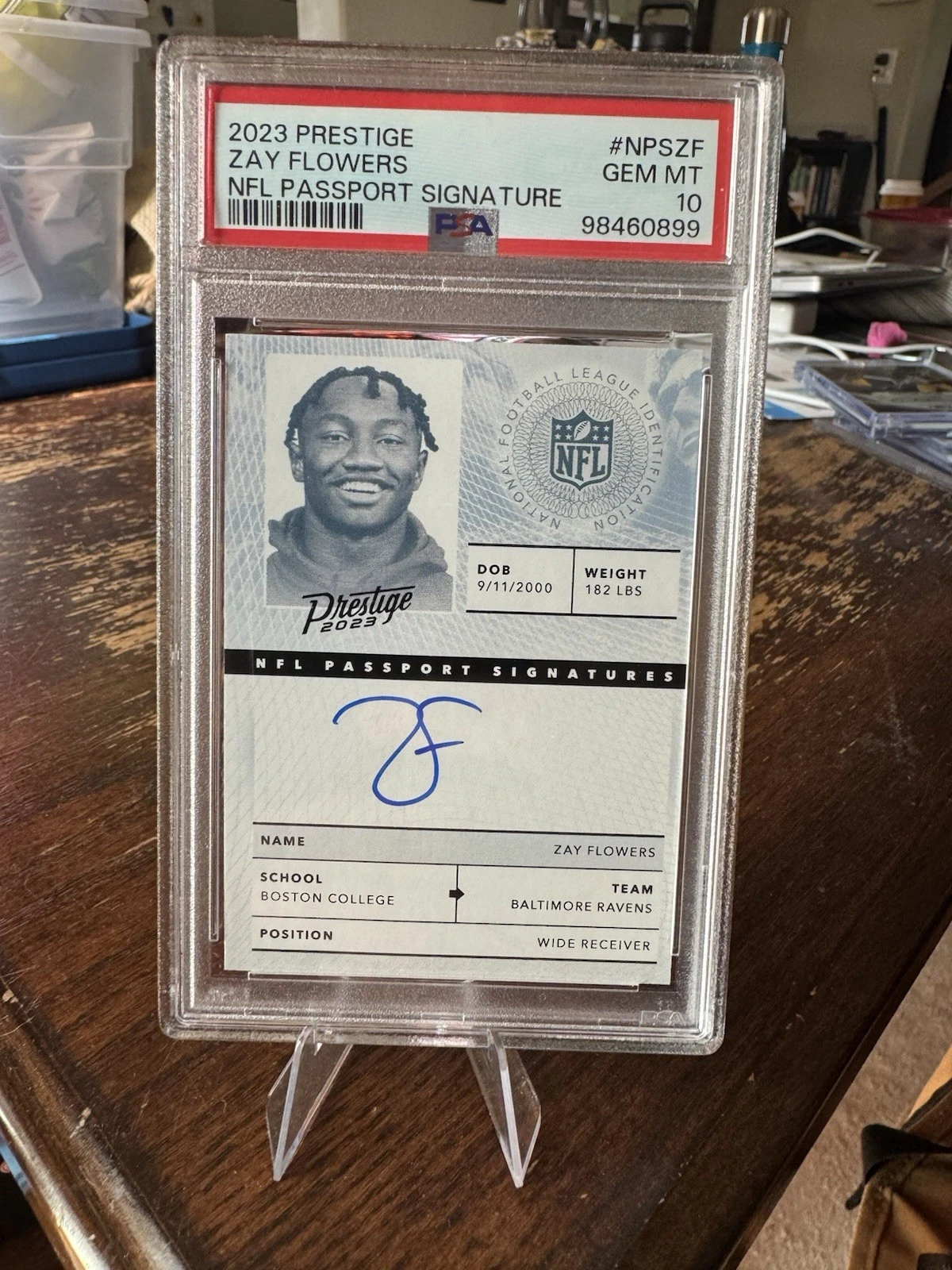 Zay Flowers Panini Prestige NFL Passport Signature #NPSZF Base