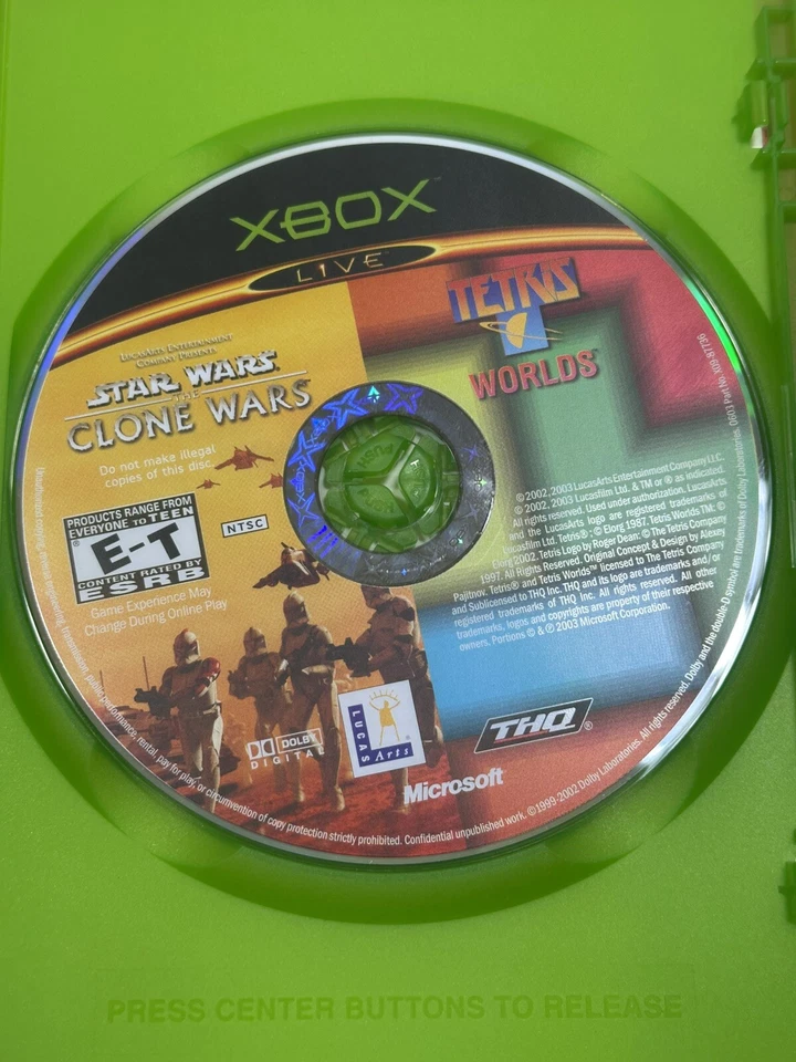 Star Wars: The Clone Wars/Tetris Worlds (Microsoft Xbox, 2001) Complete & Tested - Image 4 of 4