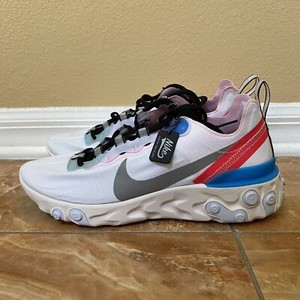 Nike React Element 55 White Silver Phantom Blue Hero Ck4462 100 Women S Size 6 5 Ebay