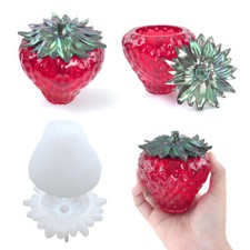 Jewelry Box Mold 3d Strawberry Resin Mold Jar Mold Silicone Jar with Lid Mould