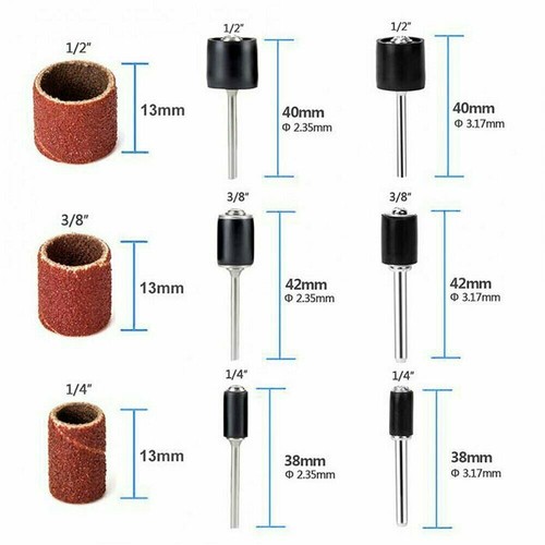252Pcs Sanding Drum Kit For Bits Dremel Accessories Rotary Tool For Wood Metal - Picture 9 of 11