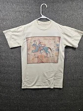 VTG 90s Jimmie Lee Brown Chased By Sioux Art Native American Graphic T-Shirt MED