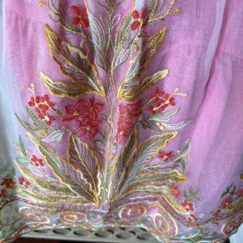 BLUGIRL BLUMARINE Abito in tulle ricamato multifloreale 2/IT 38 $1510 - Foto 4 di 9