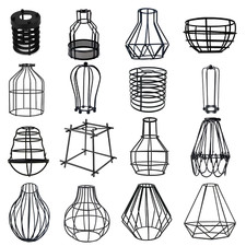 Deckenlampe Hängeleuchte Metall Vintage Industrie Retro Draht Käfig schwarz 240V