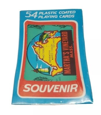Martha's Vineyard Map Souvenir Deck of Playing Cards Sealed Plastic Coated New