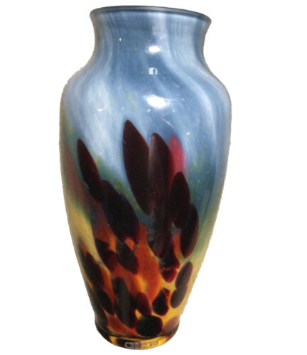 Soicy sur Ecole Essonne France Cased Art Glass Vase 6" Multicolor - Picture 1 of 13