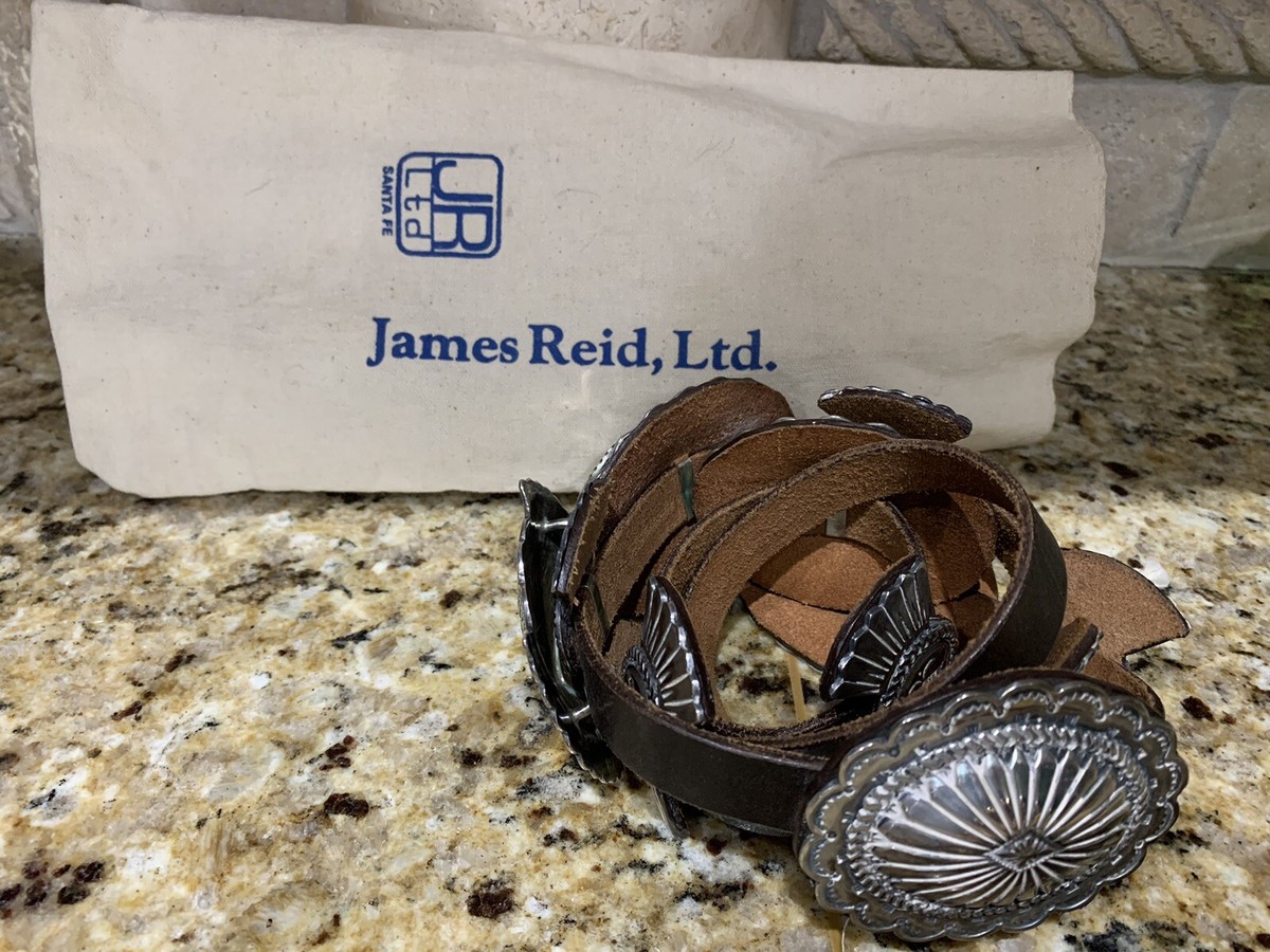 James Reid Sterling Silver ベルト　ジェームスレイド VTG James Reid Santa Fe Sterling Silver Concho Buckles Belt