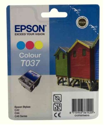 Epson T037 Tri Colour Tintenpatrone Stylus C42 C42SX C44UX C46 Drucker Original 