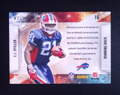 2010 WORLD　STARS 2010 Panini Absolute Memorabilia Star Gazing /50 CJ Spiller #16