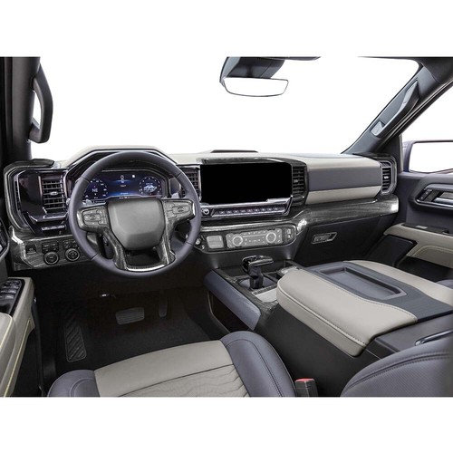 22pc Black Wood Grain Interior Trim Kit For Chevy Silverado 1500 (2019-2021) – Dash, Doors, Console - View #4