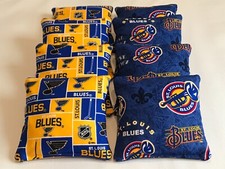 ST. LOUIS BLUES CORNHOLE BEAN BAGS 8 TOP QUALITY NHL REGULATION CORN HOLE BAGS