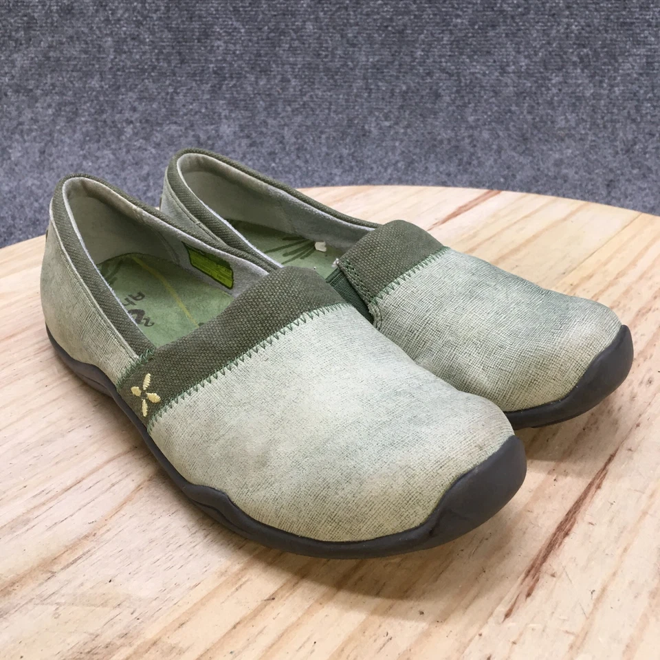 Ahnu Zapatos Mujer 6.5 Jackie Comfort Mocasines Planos AF2288GDGR Cuero Verde Foto 3 de 4