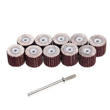 10Pcs 240 Grit 12mm Flap Wheel Grinding Heads  3mm Arbor for Dremel Rotary Tool