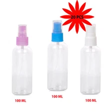 20 Perfume Atomizer Plastic Spray Bottles in Random Colors - 100 grams(3.5oz)