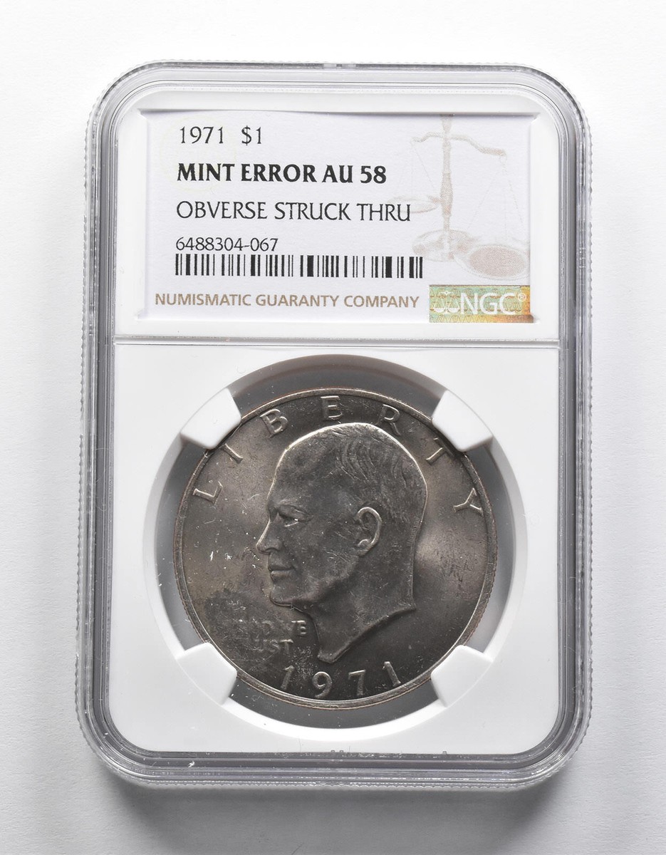 メグレ罠を張る (1958年) (Hayakawa Pocket Mystery 408) MINT ERROR AU58 1971 Eisenhower Dollar OBV Struck Thru NGC