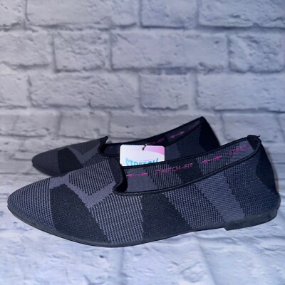 SKETCHERS WOMENS 6 CLEO SHERLOCK ENGINEERED KNIT LOAFER SKIMMER BALLET FLAT NEW