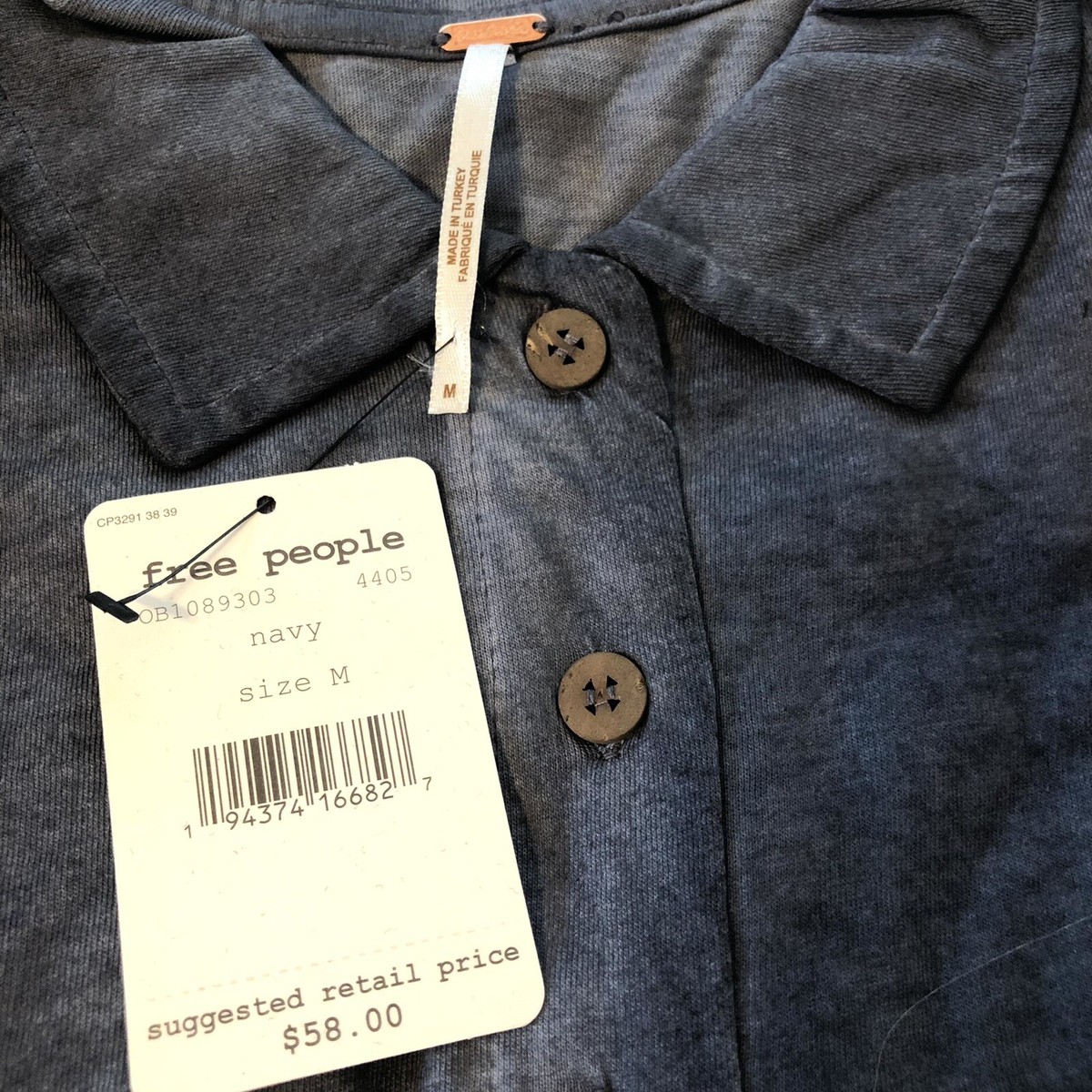 Free People Weekend Rush Cropped Button Down Top Shirt Women Sz