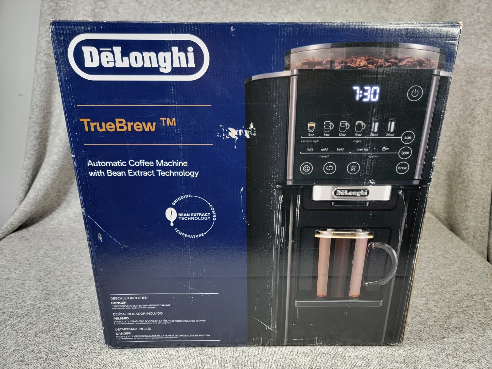 De'Longhi TrueBrew Automatic Drip Coffee Maker, Built in Burr Grinder