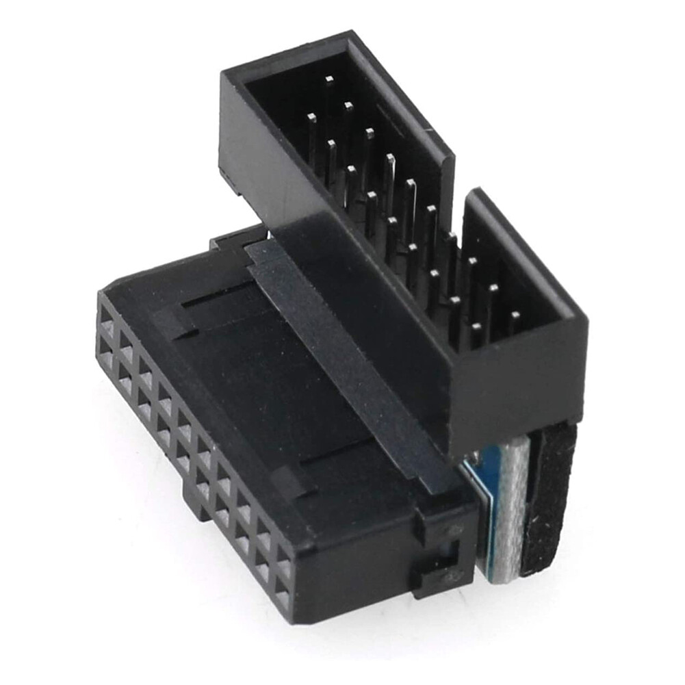 USB 3.0 90 Degree Motherboard Adapter - 19/20 Pin Male To Female Right Angle Connector