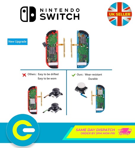 2x Joystick analógico Joy-Con Nintendo Switch Joy-Con de repuesto (blanco) - Imagen 4 de 8