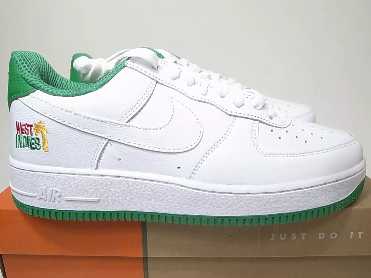 2022 NIKE AIR FORCE 1 LOW RETRO QS WEST INDIES WHITE GREEN DX1156-100 US8.5