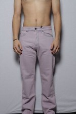 Versace Men's Denim Washed Jeans Blu Chiaro Rosa 2017 Sz 32 Finn Fit