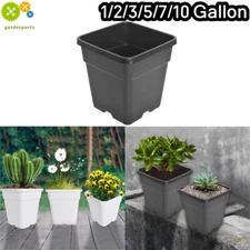 5/10PCS Square Re-Usable Nursery Pot Plastic Grow Pots Plant 1/2/3/5/7/10 Gallon