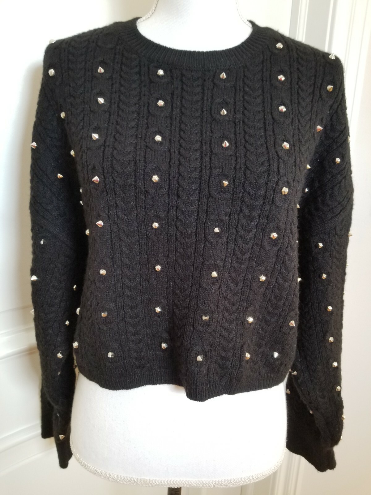 Black Knit Crop Top Short Sweater 