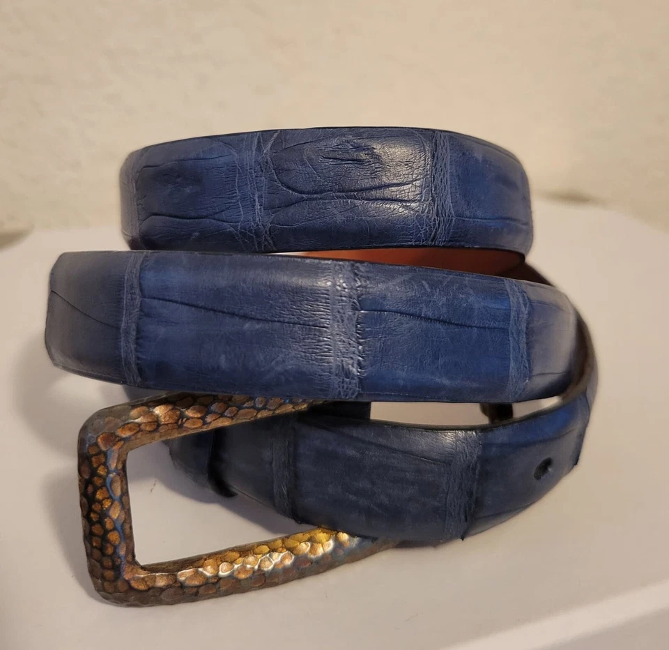 Cinto de crocodilo Carlisle Caiman genuíno 16065 feito na Itália tamanho 32 - Imagem 3 de 4