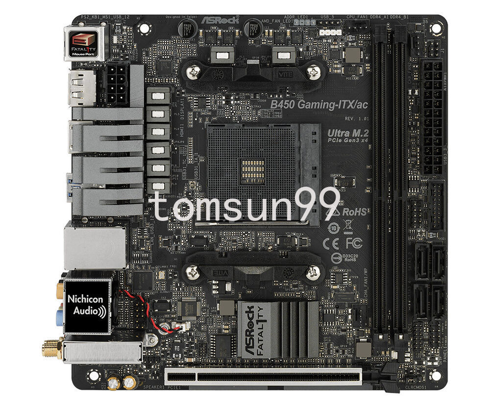ASRock B450 Gaming-ITX/AC AM4, AMD Motherboard (90-MXB870-A0UAYZ