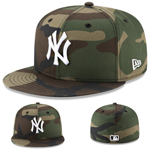 ◆New Era◆ MLB New York Yankees Basic Camo Unstructured Bal New Era New York Yankees Fitted Hat Official MLB Woodland