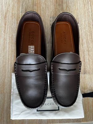 Genuine & Brand New* Gucci Web Leather Driver Men display picture 3