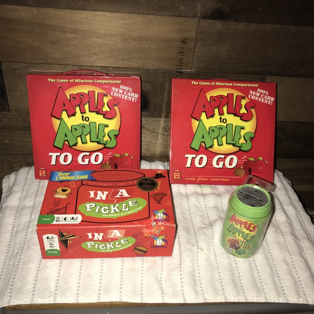 Apples to Apples To Go:The Game, In a Pickle,Apple to Apple Dice Lot4