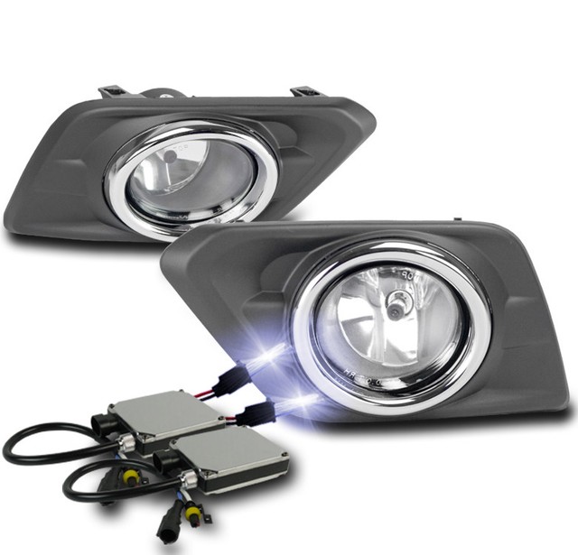 BUMPER DRIVING FOG LIGHT LAMP CHROME W/10K HID KIT+HARNESS FOR 1416