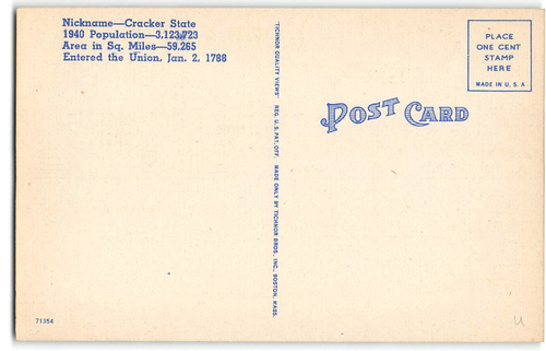 Postal vintage de LAKELAND, GA letra grande lino saludos de Georgia años 40 - Imagen 2 de 2