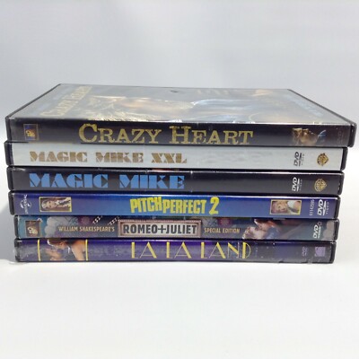 LOT 6 DVD Movie MAGIC MIKE XXL Pitch Perfect LA LA LAND Crazy Heart ROMEO JULIET