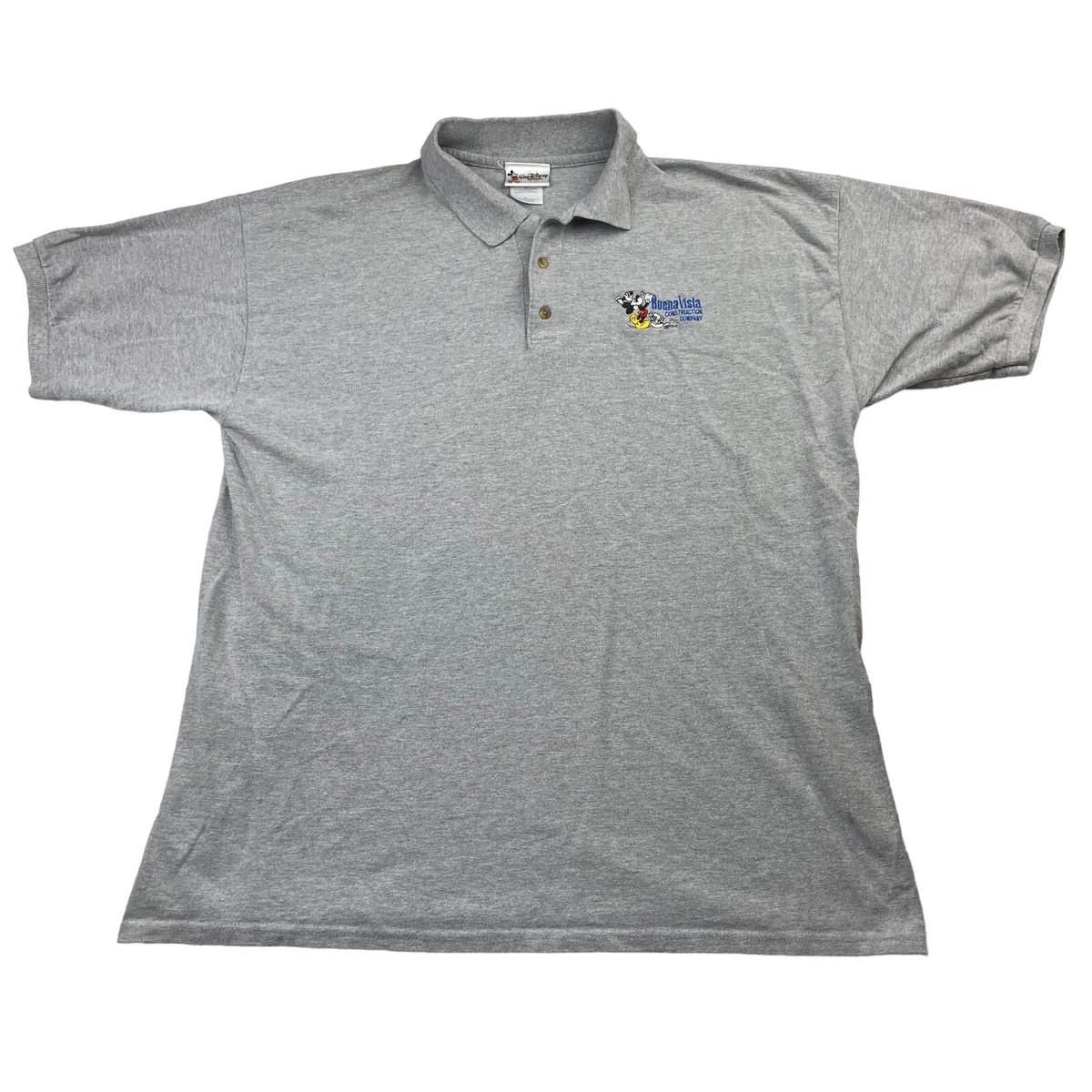 VTG Walt Disney World Buena Vista Construction Company Polo Shirt Gray • XL