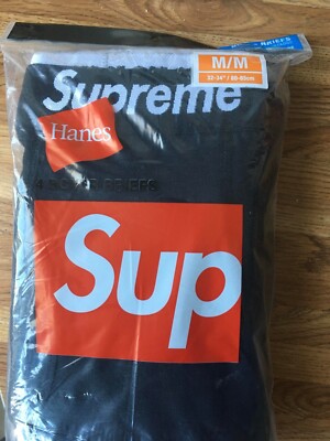 Supreme Hanes Boxer Briefs Black Underwear S-XL (4 in 1 Pack