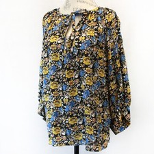 Karen Kane Women's 100% Viscose Peasant Floral Top Blouse Tunic XL made in USA