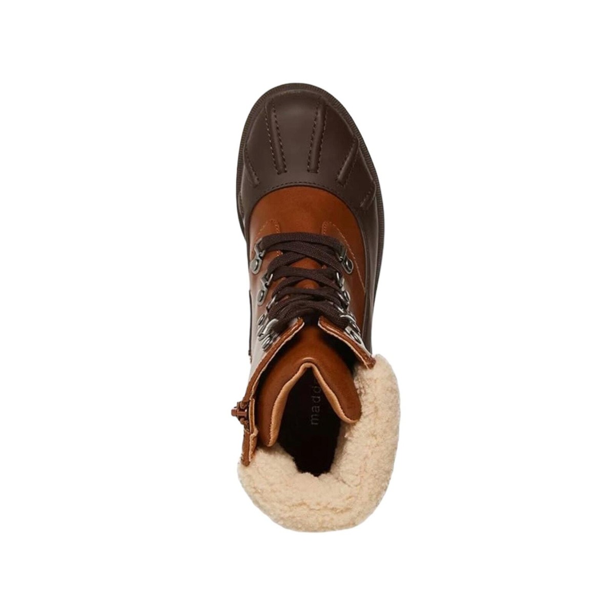 Madden Girl Women's Bubbles Lace Up Lug Sole Booties Tan