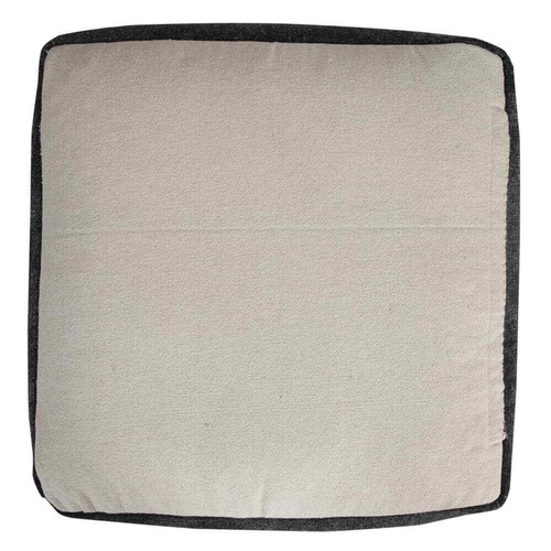 Evette Rios Pouf Ottoman 18"x18"x14" Textured Black/White Diamond Medallion - Picture 3 of 7