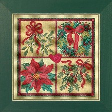 MILL HILL Buttons Beads Kit Counted Cross Stitch WINTER GREENS MH14-2333