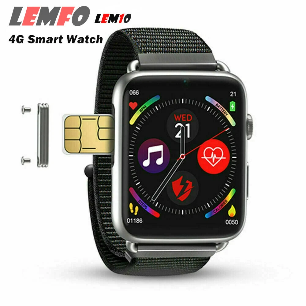 LEMFO LEM10 4G LTE Smart Watch Phone Android 7.1 3GB+32GB GPS Wifi 2MP  Camera