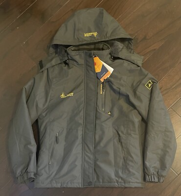 MOERDENG Women's Waterproof Ski Jacket Dark Gray Snow Coat Mountain Size S