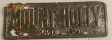 Vintage Old Mount Holly License Plate Topper
