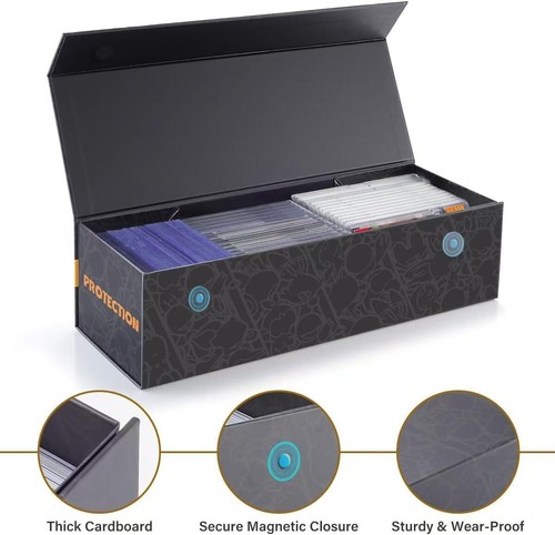 Magnetic Card Storage Box - Pack of 4, Holds 800 Cards, Orange - Picture 6 of 11