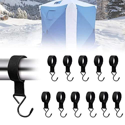 12Pcs Ice Fishing Shelter Coat Hooks Heavy Duty Ice Fishing Shelters Hooks