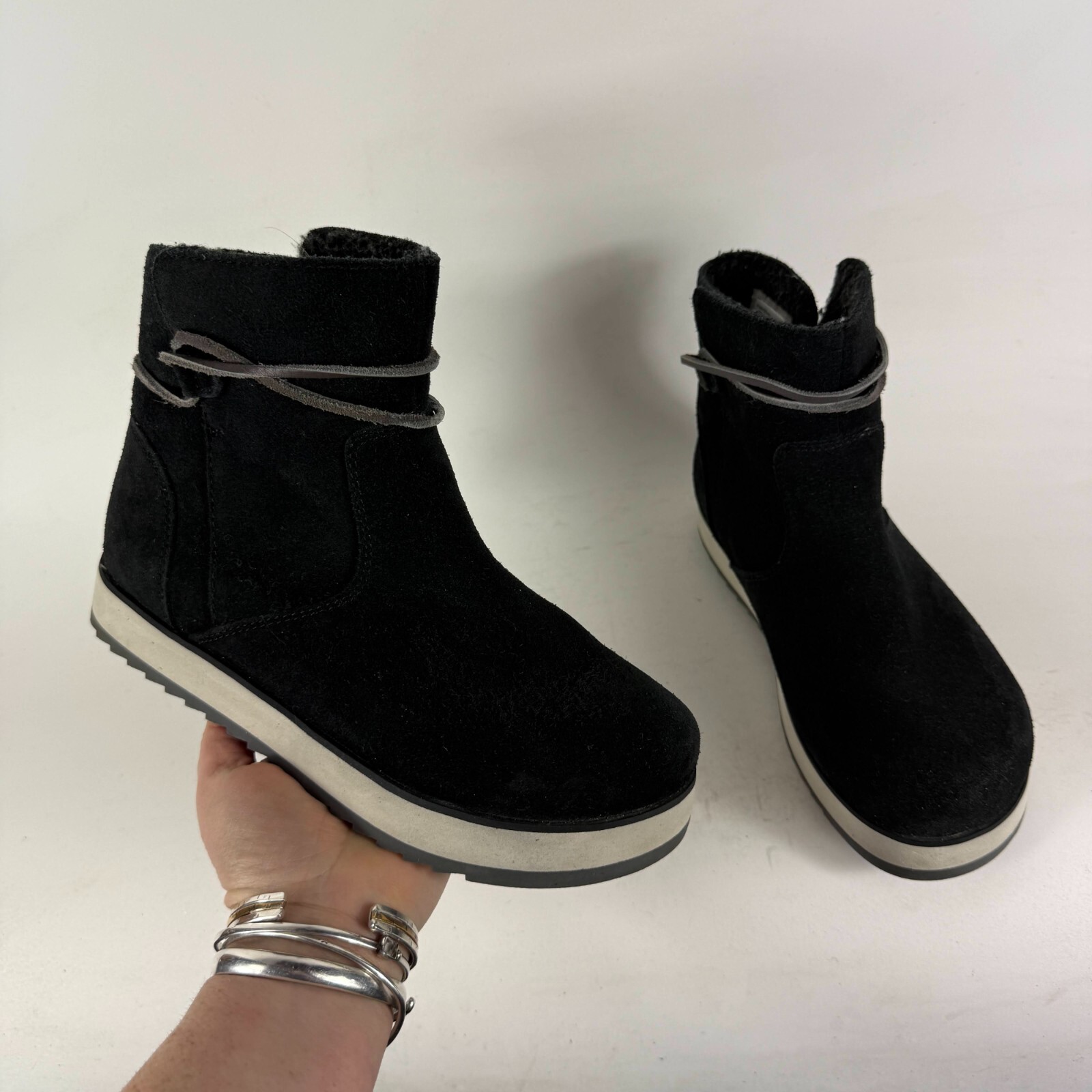 Merrell Juno Bluff Polar Stivali da Neve Impermeabili Donna 7 5 Nero Scamosciato J001546