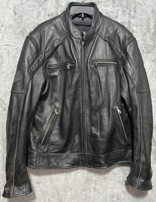 Harley-Davidson Men's Black Reflective Leather Motorcycle Jacket