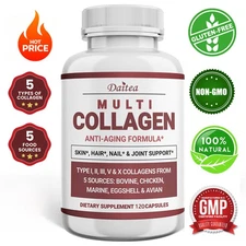 Collagen Peptides 1000mg Anti-Aging Vibrant Skin Capsules Bone Nail Joint Hair